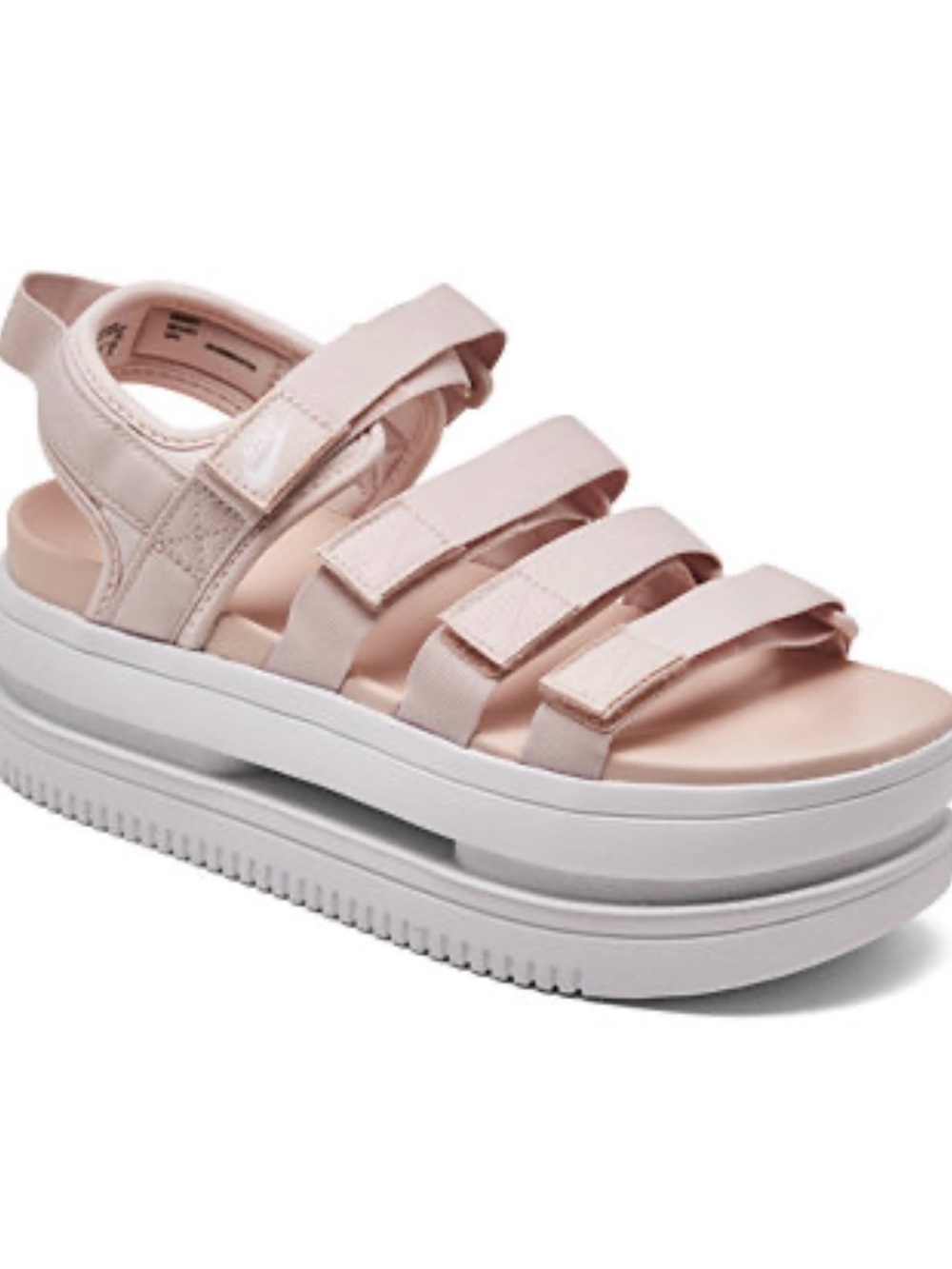 Nike Women's Blush Pink Platform Velcro Strap Sandals